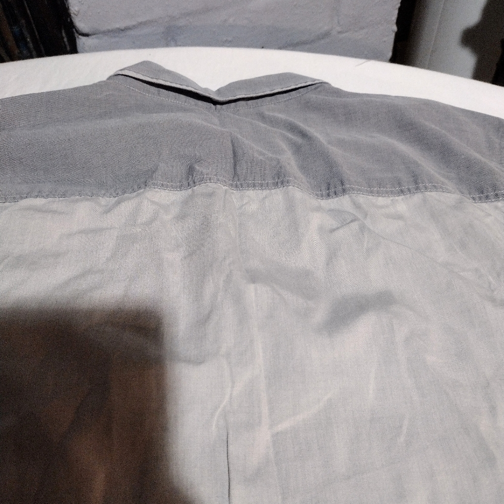 International Concepts Two Tone Gray Casual Button Down Shirt - Picture 9 of 14